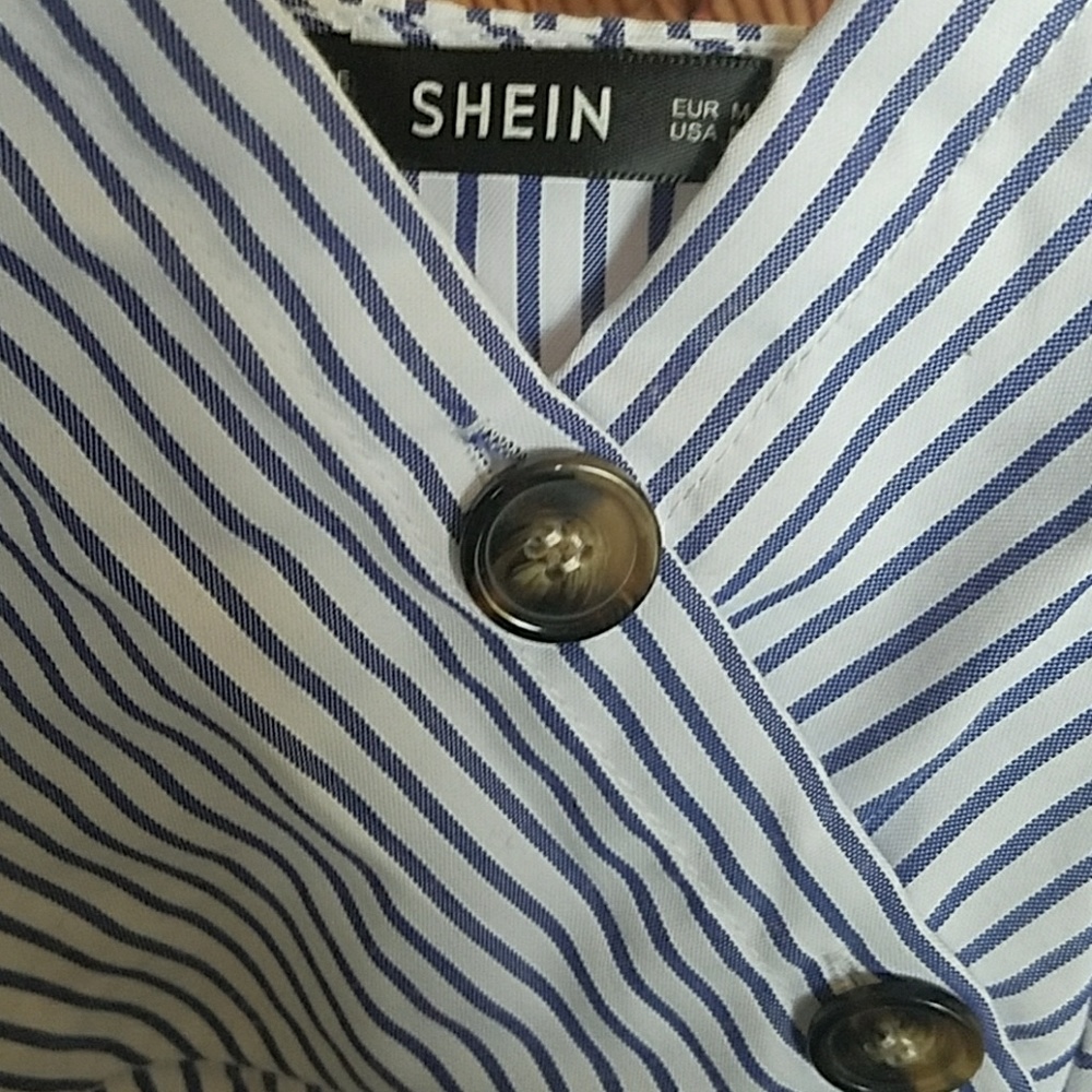 Blue stripped midi dress - Picture 2 of 4